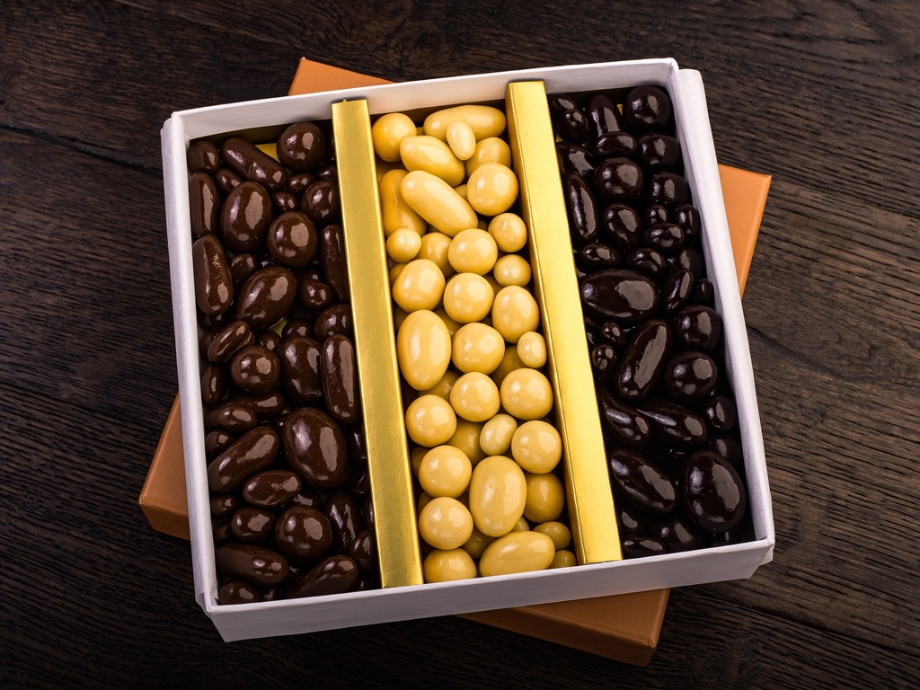 Assorted Chocolate Covered Fruits and Nut Orange Gift Box, 400g